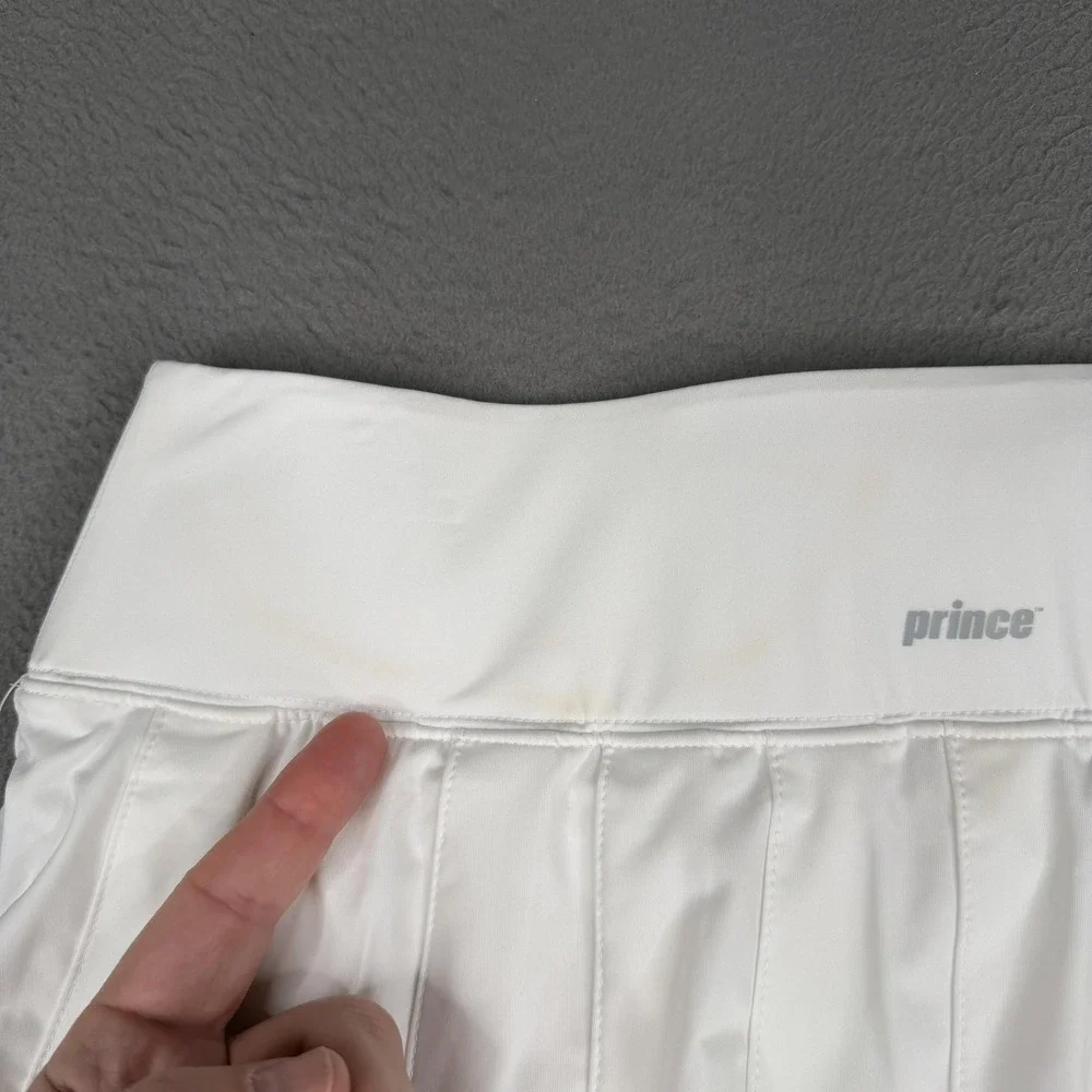 Prince Skort Womens Medium White Tennis‎ Match Pleated Wicking Athletic WPT17223